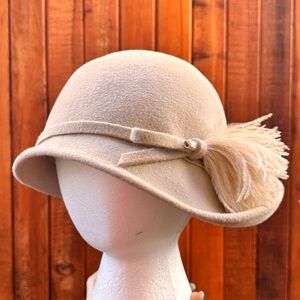 Cream Cloche Hat